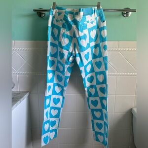 MOSCHINO White Turquoise Heart Donna Jeans